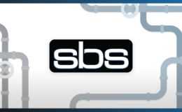 Image of SBS logo surrounded by utility pipes