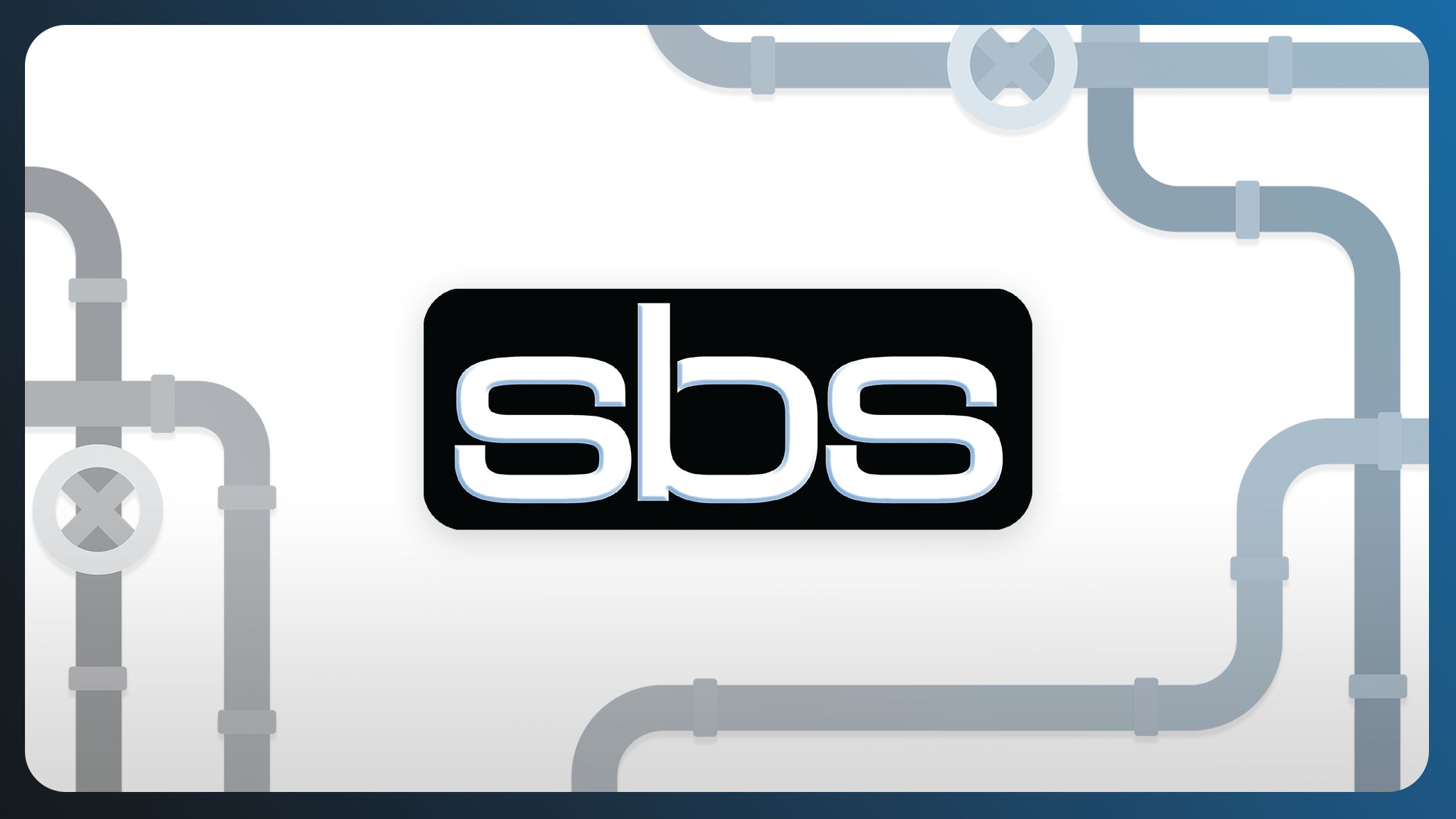 Image of SBS logo surrounded by utility pipes