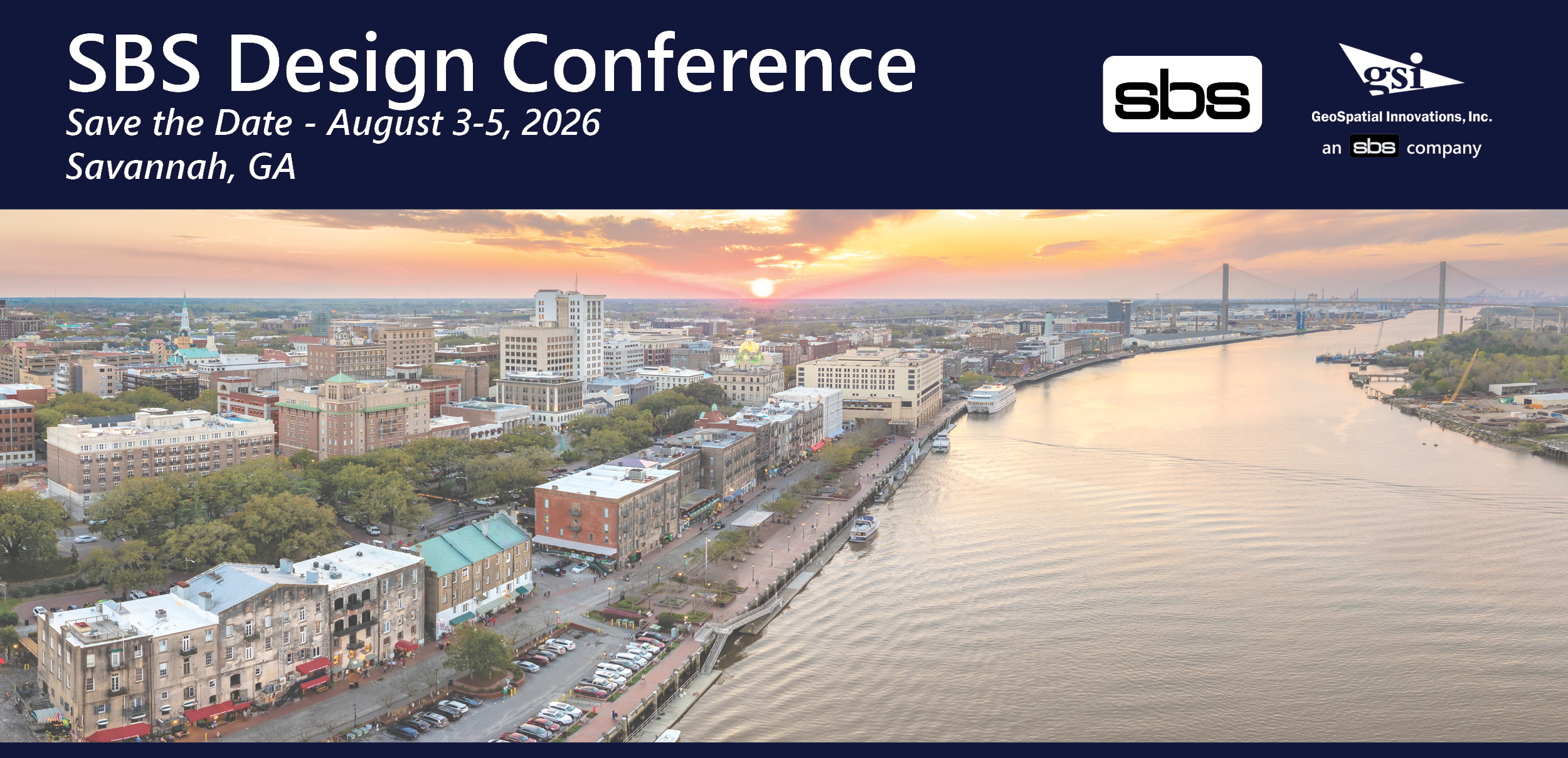 SBS Design Conference 2026 in Savannah, Georgia. August 3-5